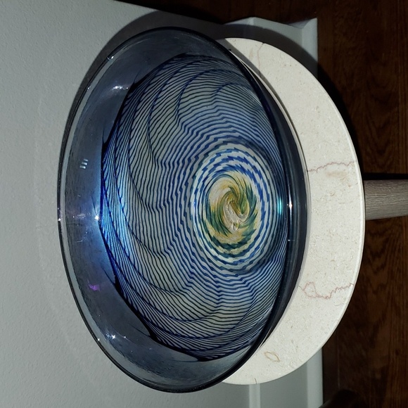 Robert Held Art Glass Centerpiece Bowl Signed - Picture 10 of 10